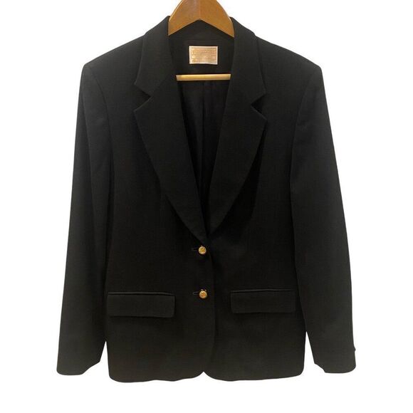 Pendleton 100% Virgin Wool Black Front Button Blazer Women's Size 10 - Picture 1 of 7